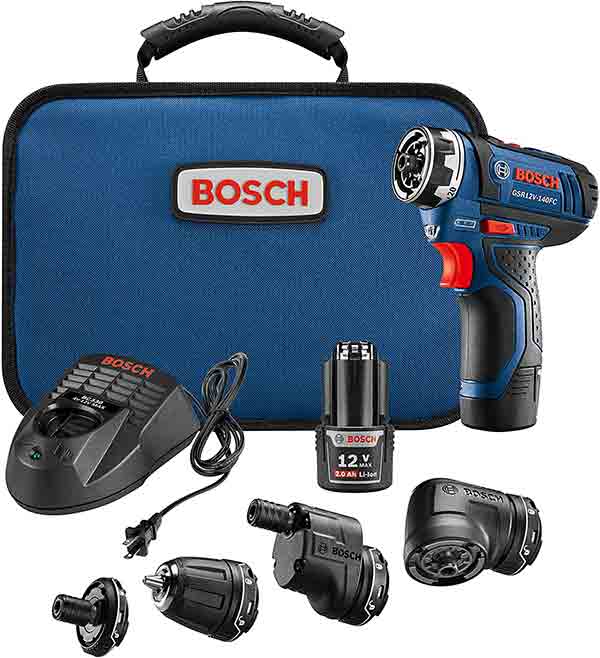 Bosch Flexiclick GRS12V-140FCB22  5-In-1 Multi-Head Drill/Driver Set