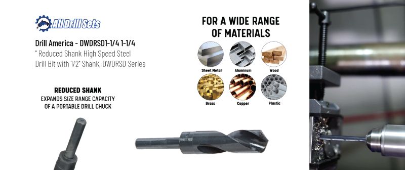 Drill America Reduced Shank High-Speed Boring Drill Bits