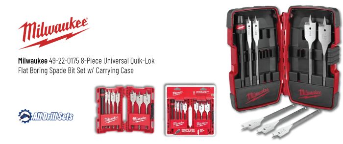 Milwaukee 49-22-0175 8 Piece Flat Boring Spade Bit Set